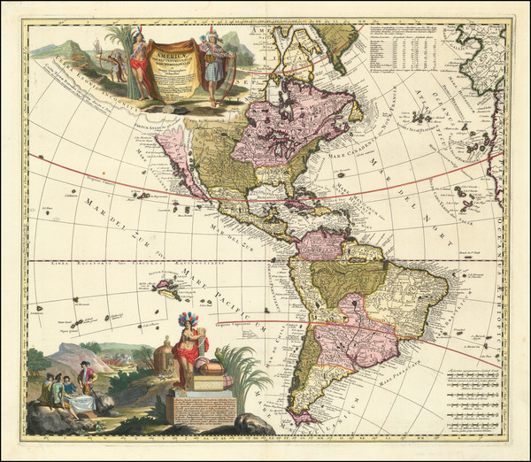 44-California as an Island and America Map By Adam Friedrich Zurner