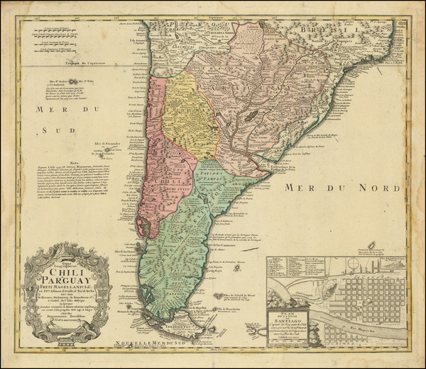 78-Argentina, Chile and Paraguay & Bolivia Map By Homann Heirs