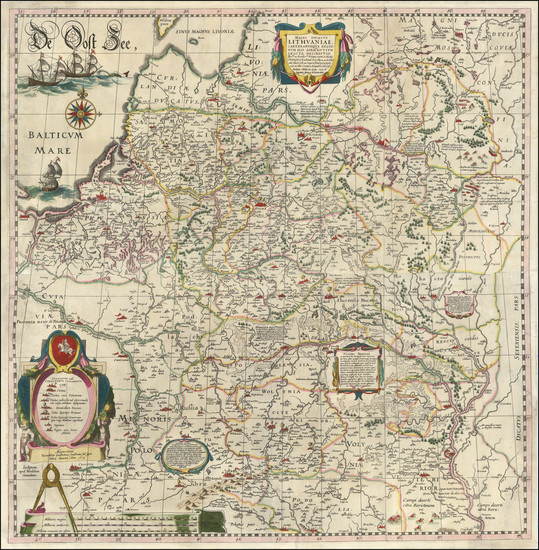 33-Poland, Russia, Ukraine and Baltic Countries Map By Willem Janszoon Blaeu / Hessel Gerritsz