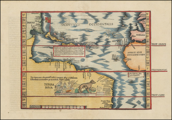 100-Atlantic Ocean, North America, South America and America Map By Lorenz Fries