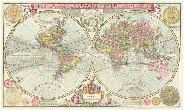 23-World and California as an Island Map By Herman Moll