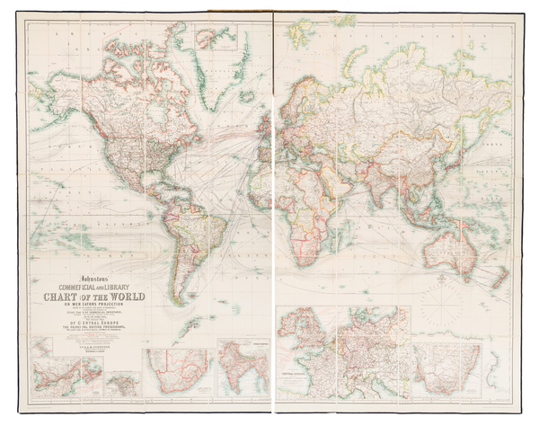 84-World Map By W. & A.K. Johnston