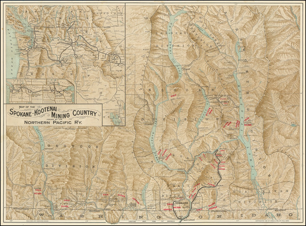 36-British Columbia Map By Charles S. Fee / Northern Pacific Rail Road