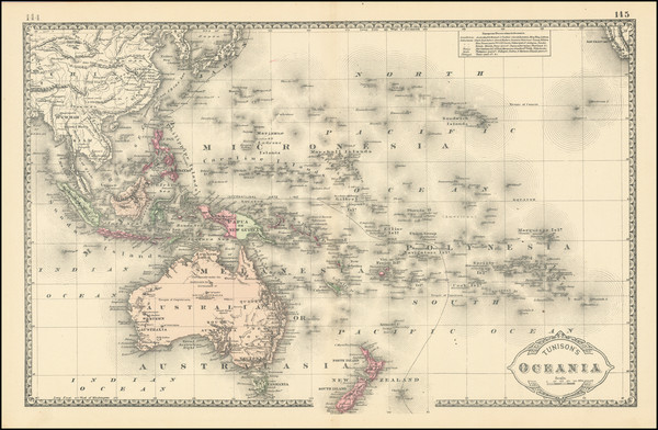 94-Pacific Ocean and Oceania Map By H.C. Tunison
