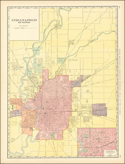 93-Indiana Map By Rand McNally & Company