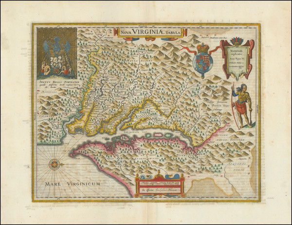 41-Mid-Atlantic, Maryland and Virginia Map By Willem Janszoon Blaeu