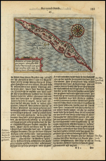 53-Indonesia Map By Johannes Isaksen Pontanus / Benjamin Wright