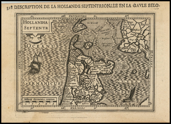 82-Netherlands Map By Petrus Bertius