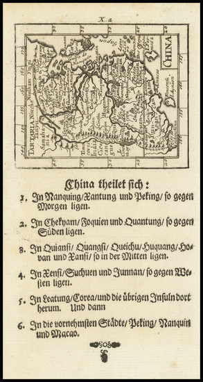 60-China and Korea Map By Johann Ulrich Muller