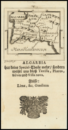 52-Portugal Map By Johann Ulrich Muller