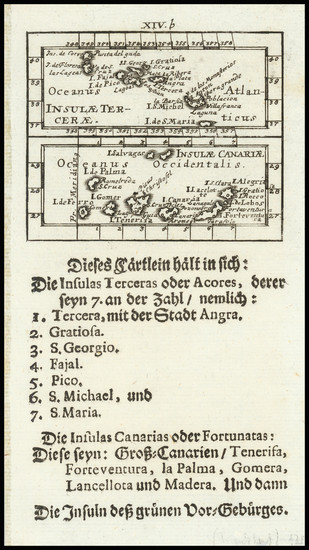 22-African Islands, including Madagascar and Azores Map By Johann Ulrich Muller