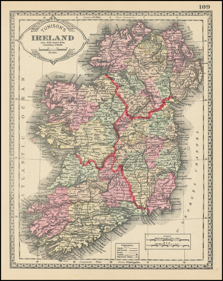 38-Ireland Map By H.C. Tunison
