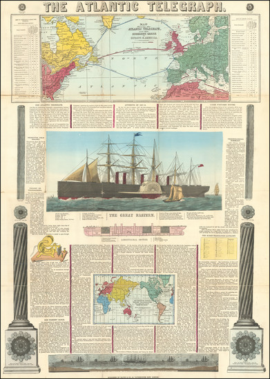 67-Atlantic Ocean and United States Map By Bacon & Co.