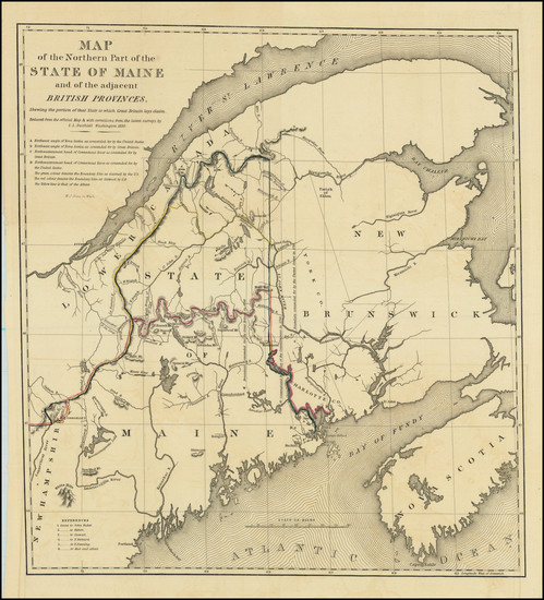 81-Maine and Eastern Canada Map By W.J. Stone