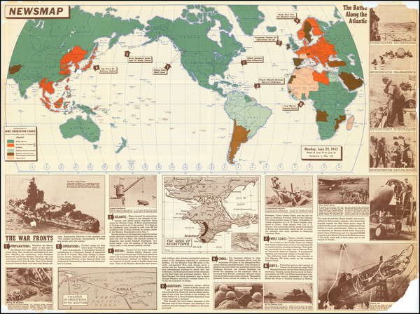 65-World and World War II Map By United States GPO