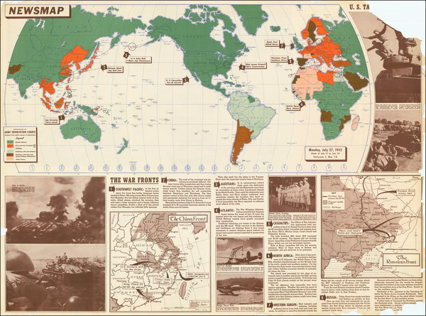 96-World and World War II Map By United States GPO