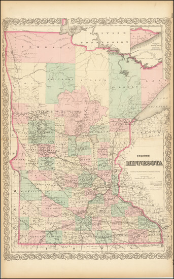 97-Minnesota Map By G.W.  & C.B. Colton