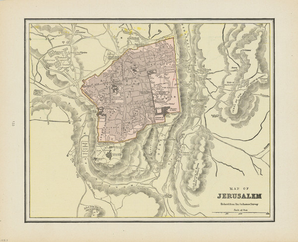 72-Jerusalem Map By George F. Cram