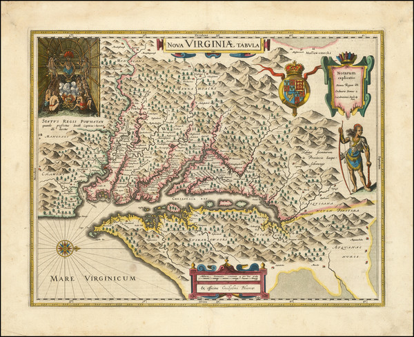 0-Maryland, Southeast and Virginia Map By Henricus Hondius