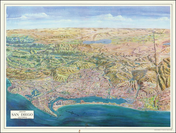 14-California and San Diego Map By Jack H. Moffett