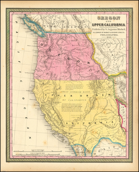 82-Southwest, Rocky Mountains, Pacific Northwest and California Map By Samuel Augustus Mitchell