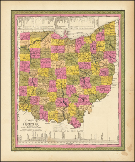 60-Ohio Map By Samuel Augustus Mitchell