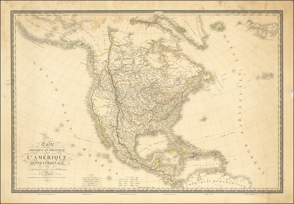 53-North America Map By Adrien-Hubert Brué
