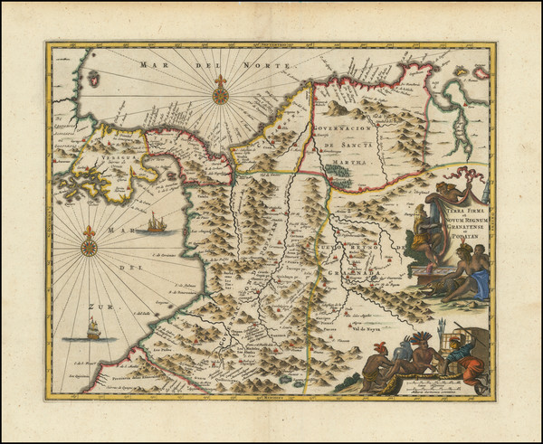 70-Central America and Colombia Map By John Ogilby