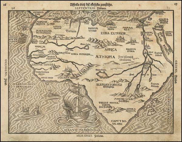 82-Africa Map By Heinrich Bunting