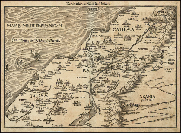 61-Holy Land Map By Heinrich Bunting