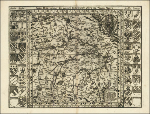 56-Süddeutschland Map By Philipp Apian / Balthasar Jenichen