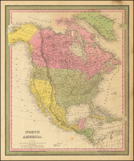 23-North America Map By Samuel Augustus Mitchell