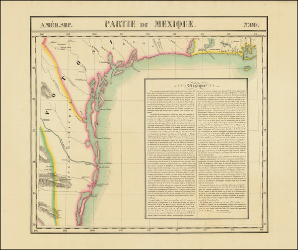 44-Texas Map By Philippe Marie Vandermaelen