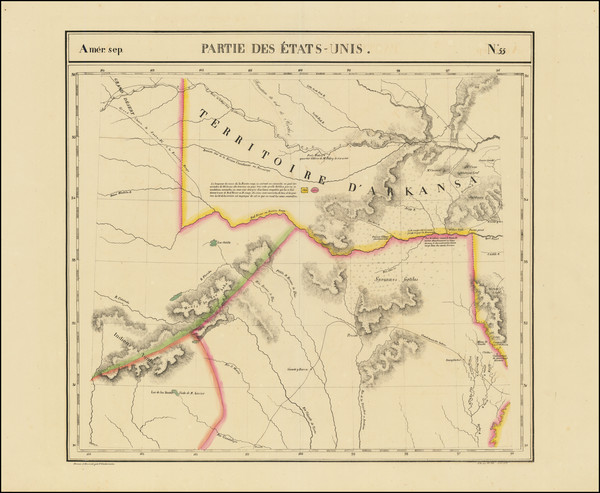 40-Texas and Oklahoma & Indian Territory Map By Philippe Marie Vandermaelen