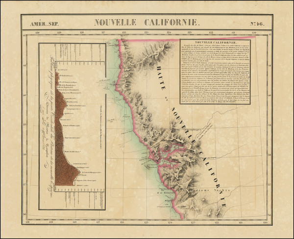 28-California and San Francisco & Bay Area Map By Philippe Marie Vandermaelen