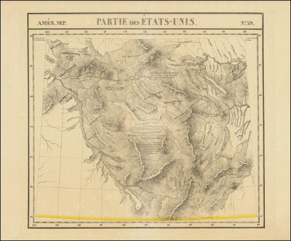 5-Idaho, Montana and Wyoming Map By Philippe Marie Vandermaelen