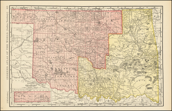 76-Plains, Oklahoma & Indian Territory and Southwest Map By Rand McNally & Company