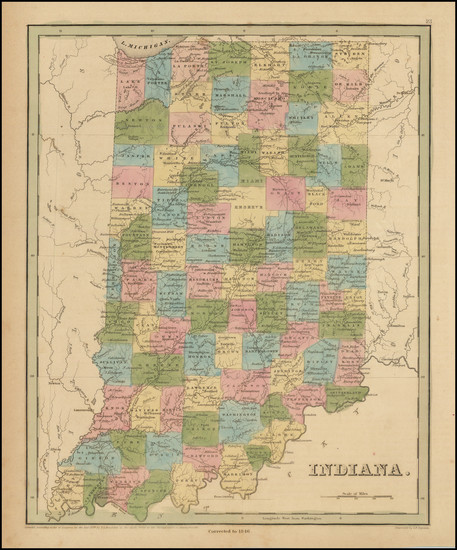 73-Indiana Map By Thomas Gamaliel Bradford