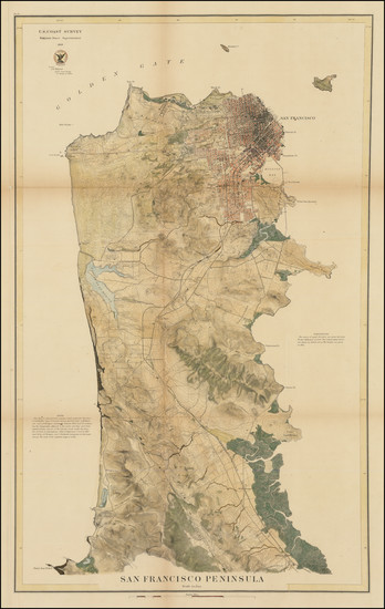 32-San Francisco & Bay Area Map By U.S. Coast Survey