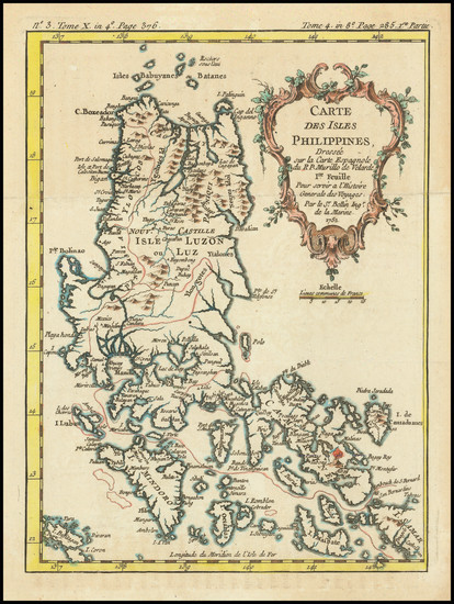 36-Philippines Map By Jacques Nicolas Bellin