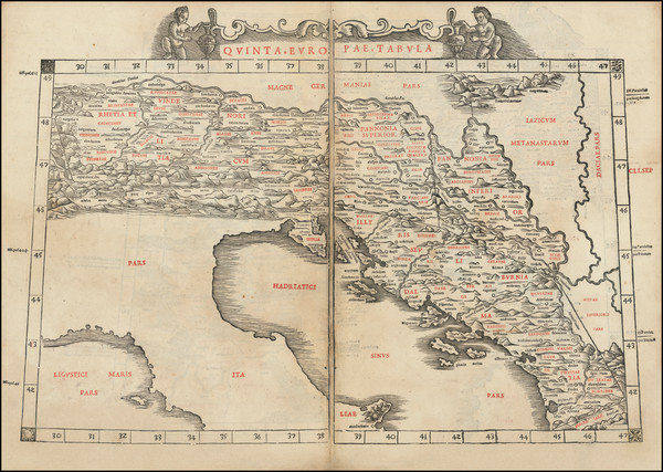 83-Balkans and Italy Map By Bernardus Sylvanus