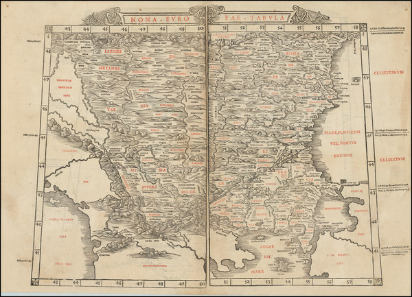 20-Romania, Balkans, Turkey and Greece Map By Bernardus Sylvanus