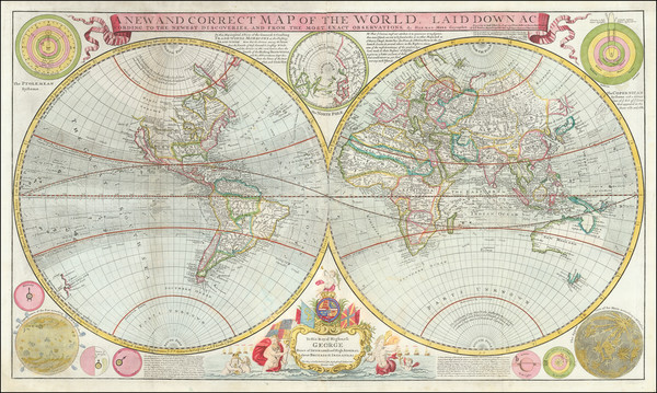 23-World and California as an Island Map By Herman Moll