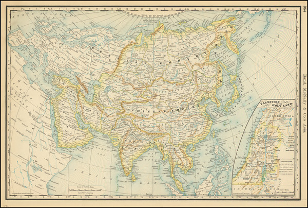 33-Asia and Holy Land Map By Rand McNally & Company