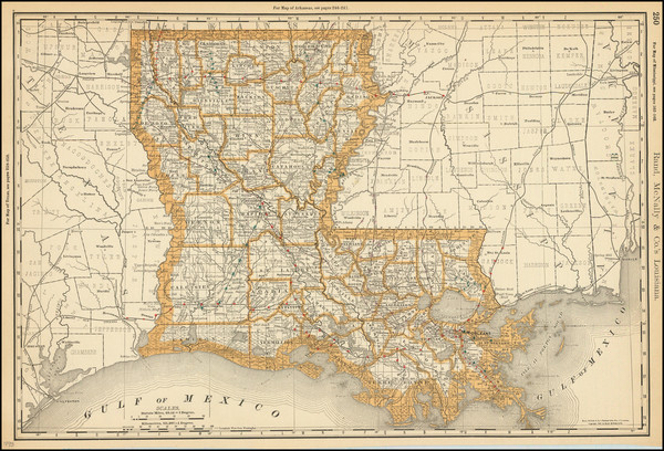 36-Louisiana Map By Rand McNally & Company