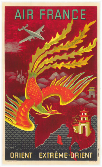 25-Asia, China, Curiosities and Travel Posters Map By Lucien Boucher