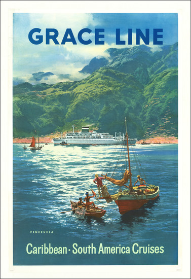 21-Venezuela and Travel Posters Map By C.G. Evers