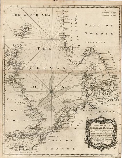 67-Europe, British Isles, Netherlands, France and Scandinavia Map By Emanuel Bowen