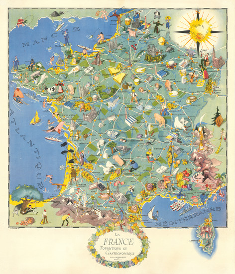 50-France and Pictorial Maps Map By Willy Landelle