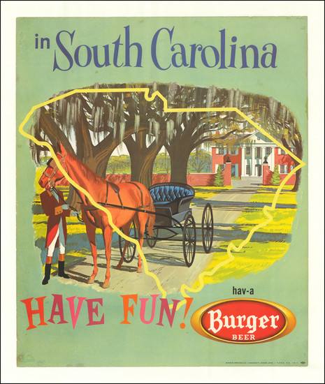46-South Carolina and Travel Posters Map By Burger Beer